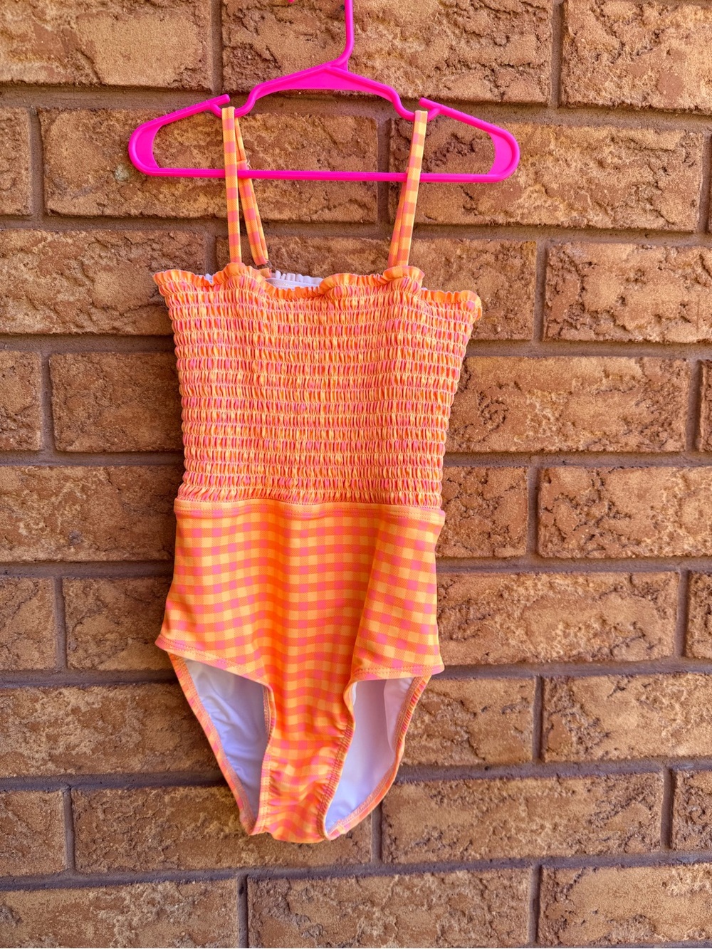💫4/$25 • Old Navy Gingham Printed Smocked Bandeau One-Piece Swimsuit